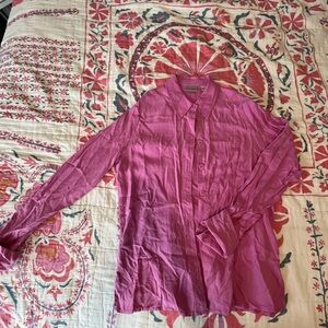 Women’s pink long sleeve button down blouse